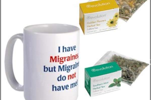 Tea mugs and boxes of tea.
