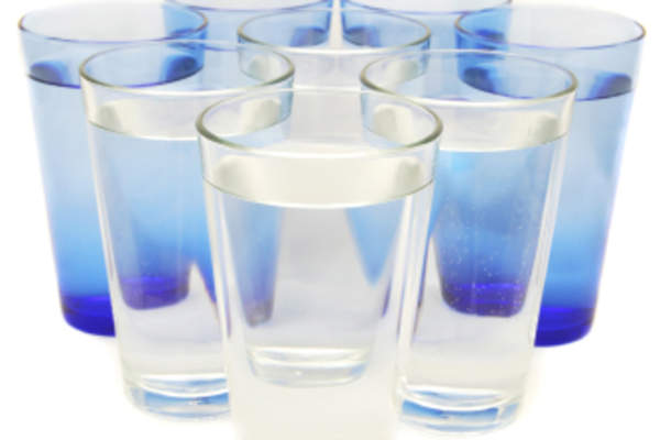 Eight glasses of water.