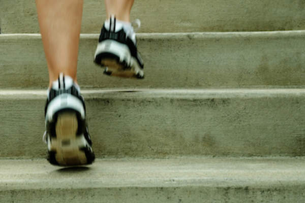 Running up stairs