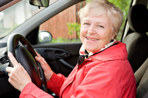 Woman driving.