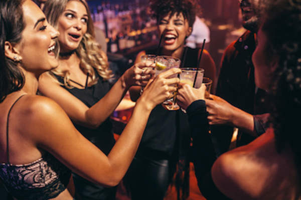 Group drinking at club