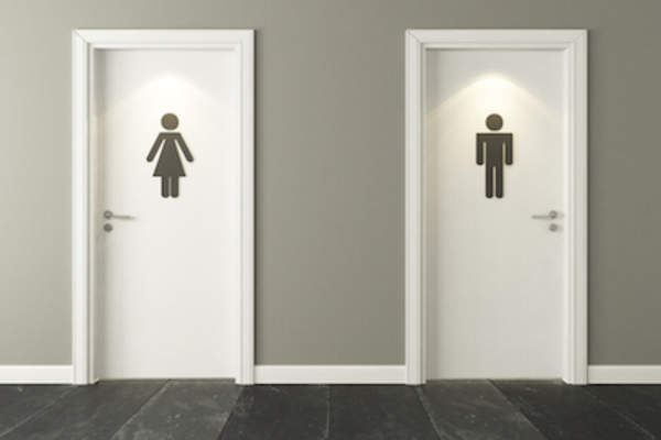 Restroom sign.