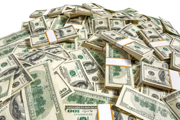 Piles of cash