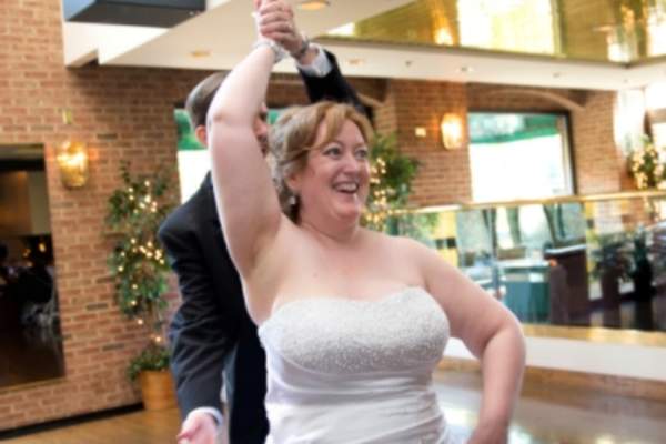 Lisa at wedding dncing
