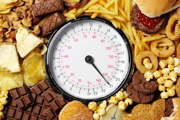 Various unhealthy foods.