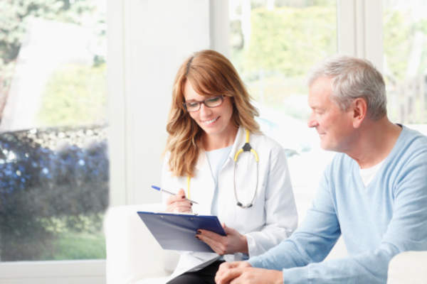 Doctor discussing results with a patient.
