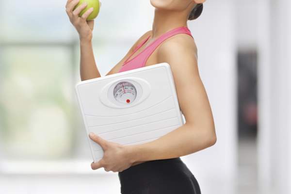 Woman healthy eating lose weight concept.