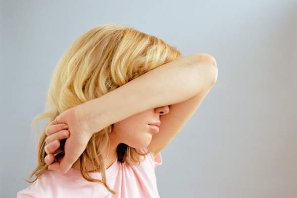 Anguished young woman.
