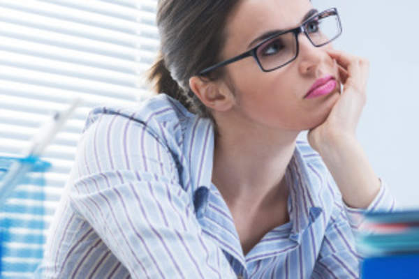 Woman thinking and wondering.
