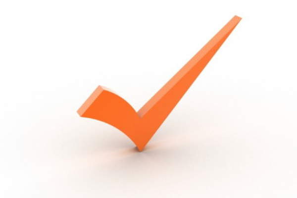 Orange check mark