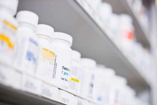 Medications in a pharmacy.