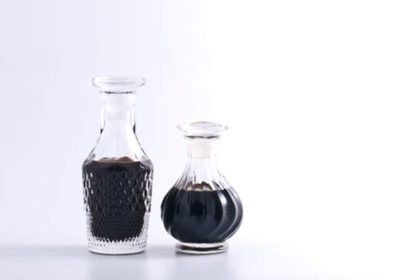 Worcestershire sauce in glass containers