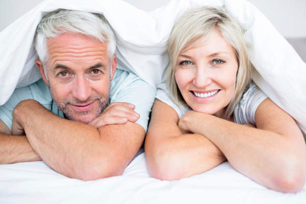 Happy, smiling couple.