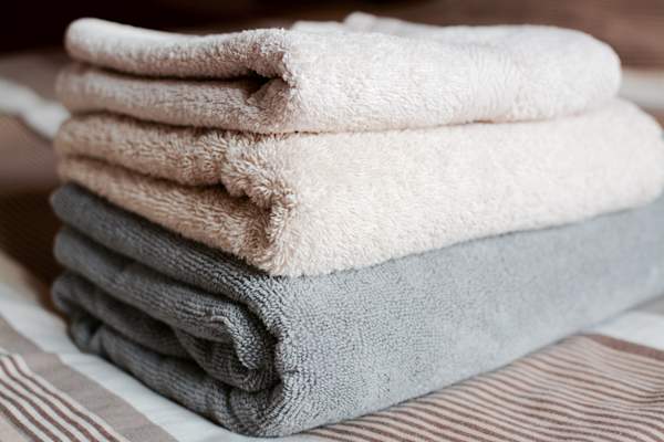 Stack of towels.