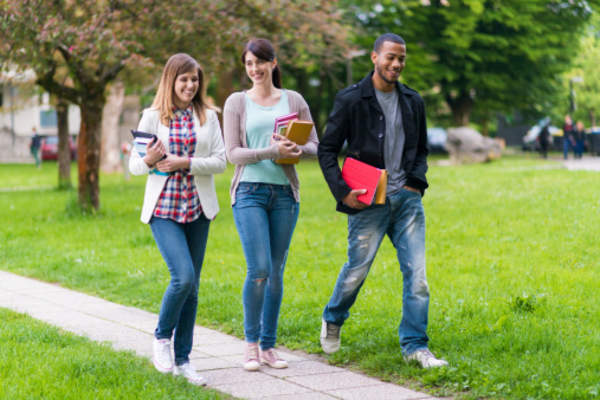 Students walking to class
