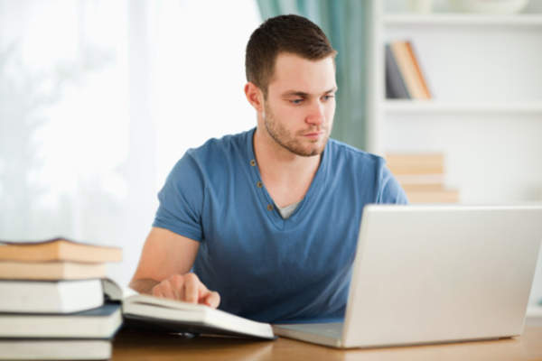 College student studying