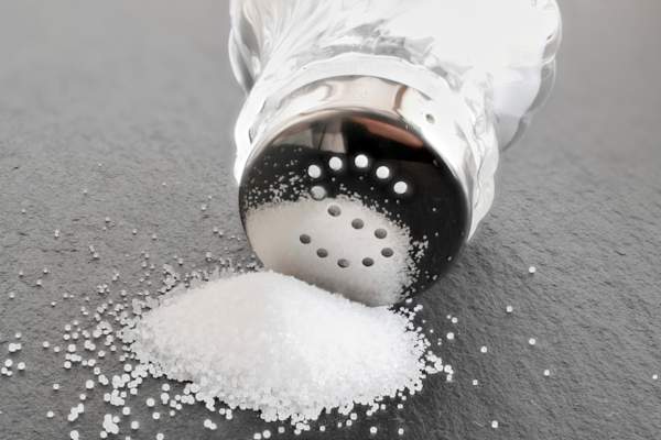 Spilled table salt