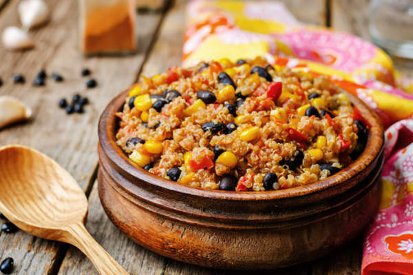 Black beans, quinoa and corn chili