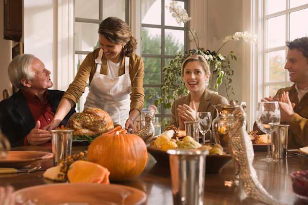 Having thanksgiving at a family members house.