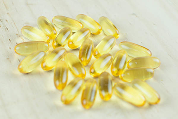 Vitamin D capsules.