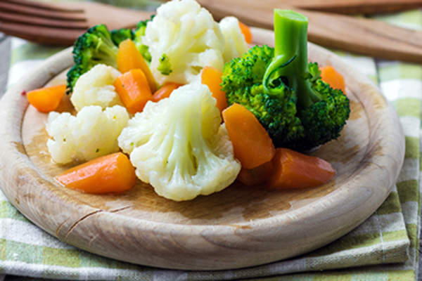 Steamed vegetables.