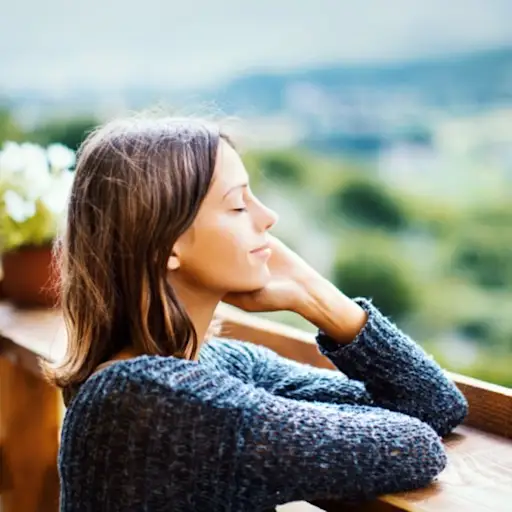 calm young woman outdoors