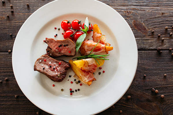 Small portion on a plate