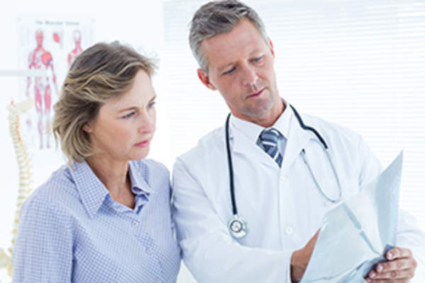 Doctor explaining test results to a patient.