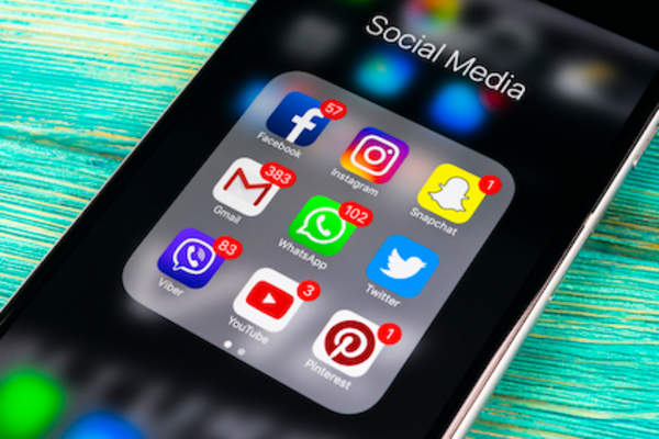 Social media, on smartphone.