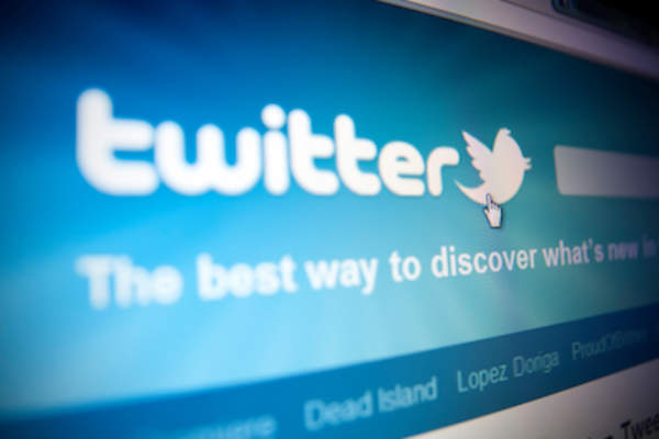 Twitter page on screen.