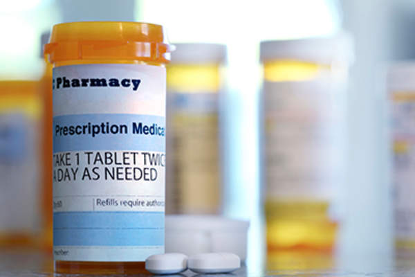Prescription pill bottles.
