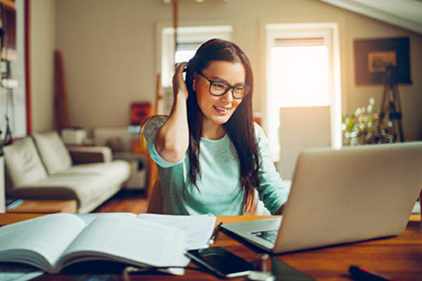 Woman doing research.