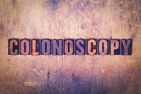 Colonoscopy concept painted watercolor word art.