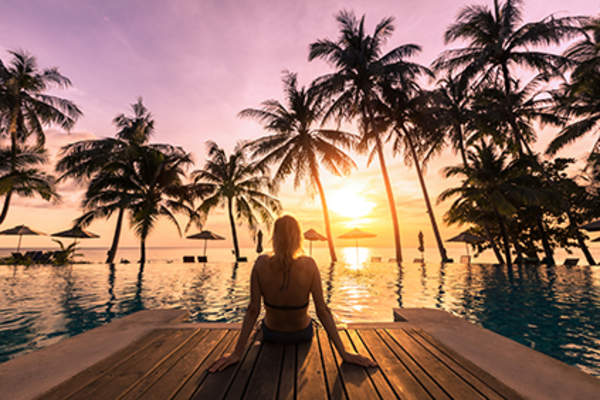 Sunset on a tropical vacation.