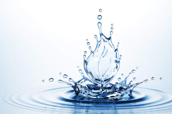 Splashing drop of water.
