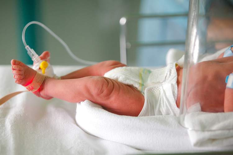 Newborn baby in hospital.