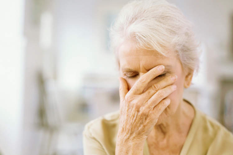 depressed older woman