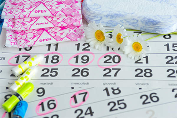 Menstrual cycle calendar.