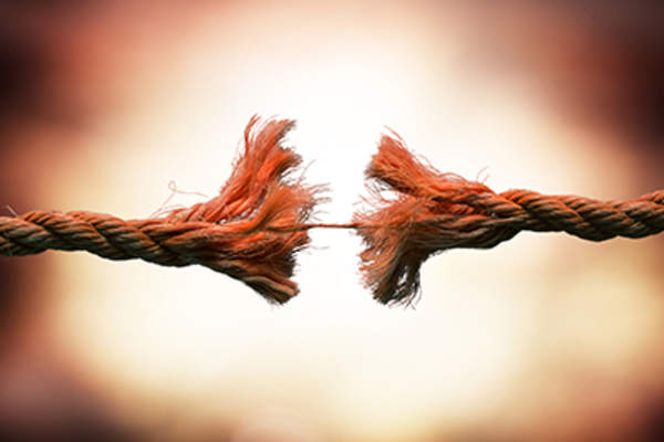 Rope about to break.