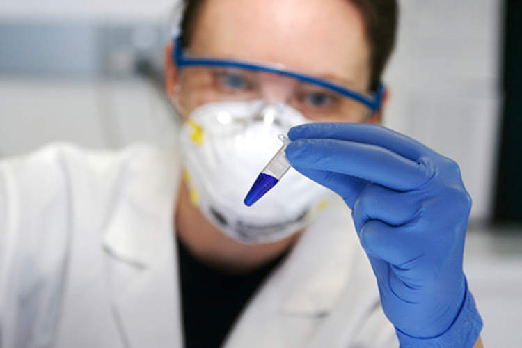 Doctor and gene therapy image.
