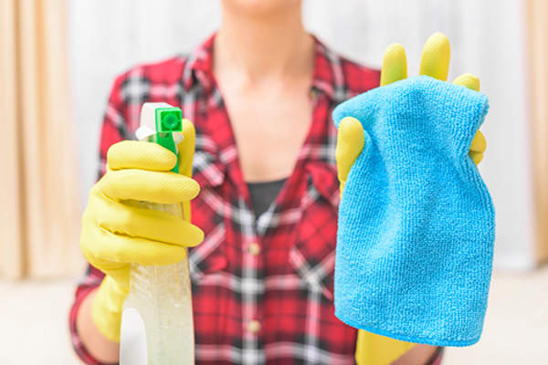 woman cleaning image