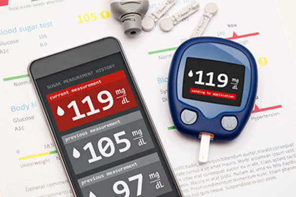 Diabetes and blood sugar smartphone app.