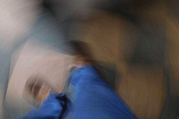 Man with dizziness caused by low blood pressure when standing up.