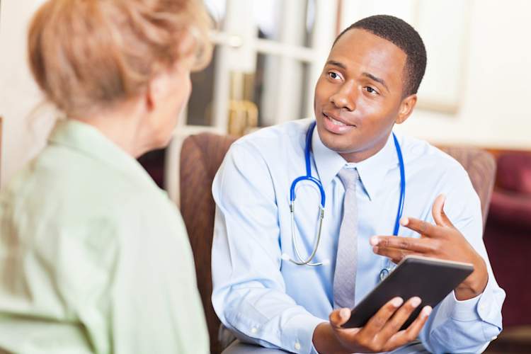 Doctor talking with patient.