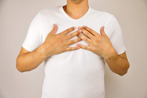 man with trouble breathing.