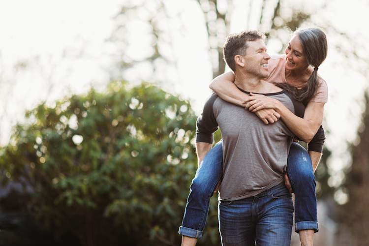 Happy supportive couple.