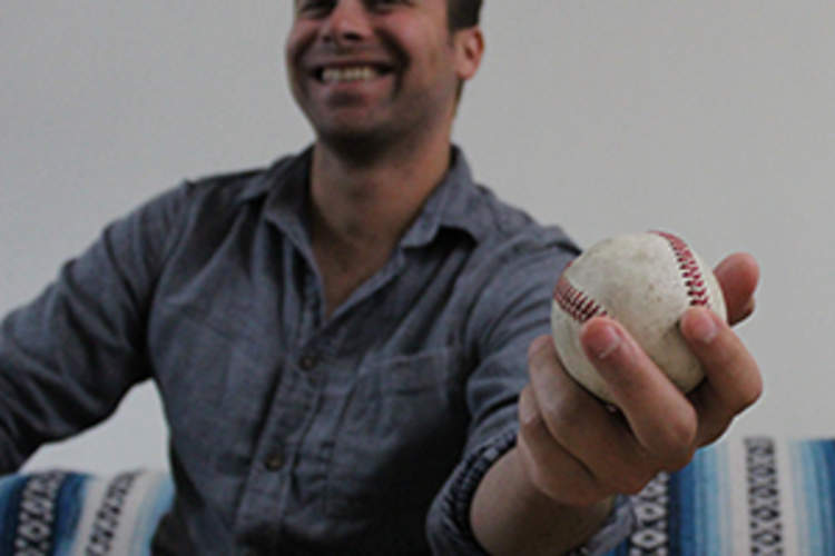 Close-up baseball on the infield