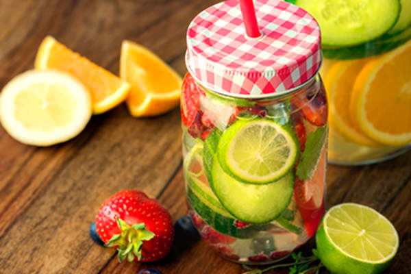 Infused fruit water.