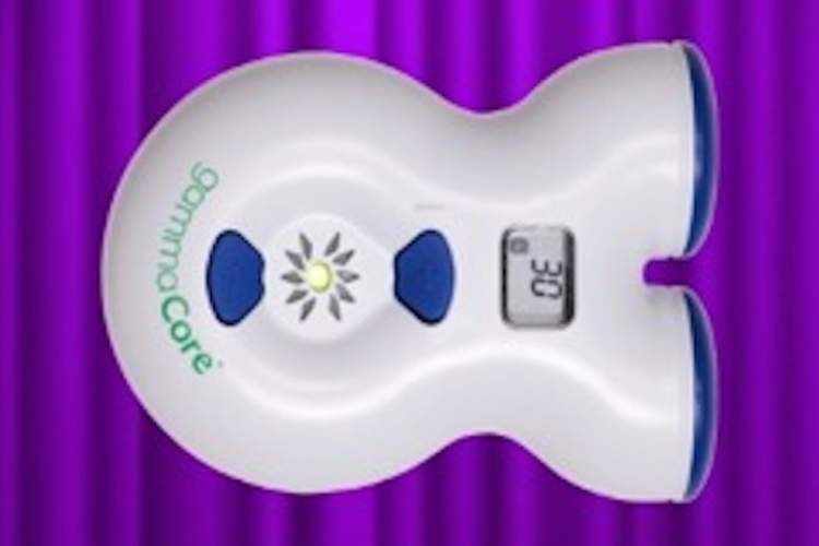 gammaCore device, against purple background.