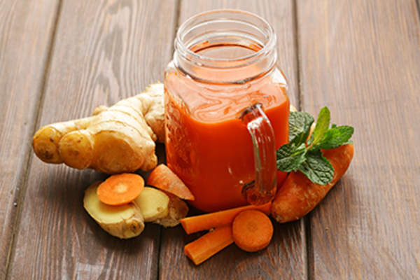 Ginger, carrot smoothie.